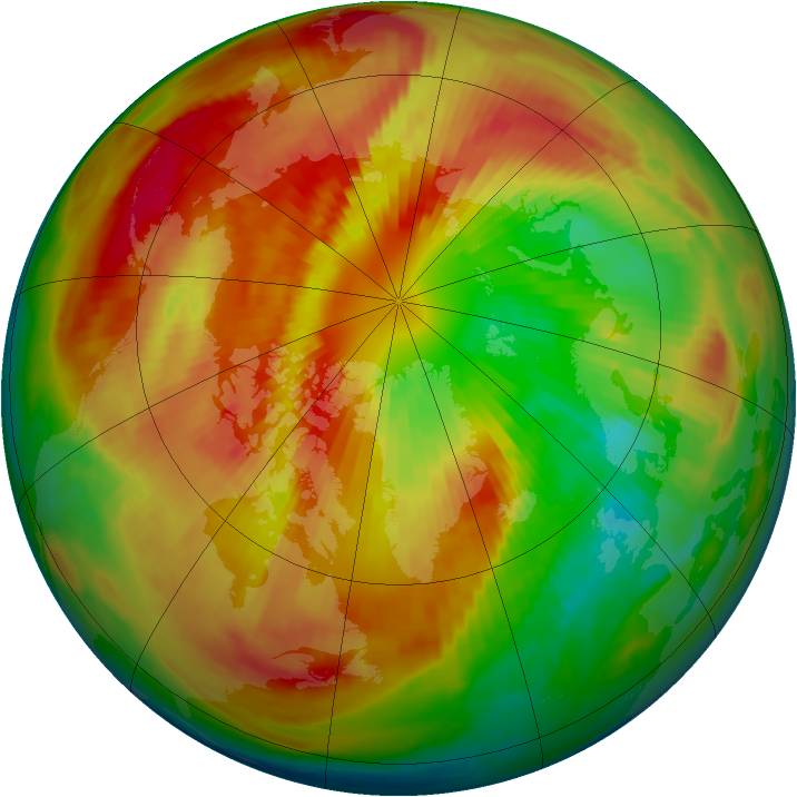 Arctic ozone map for 15 March 1998